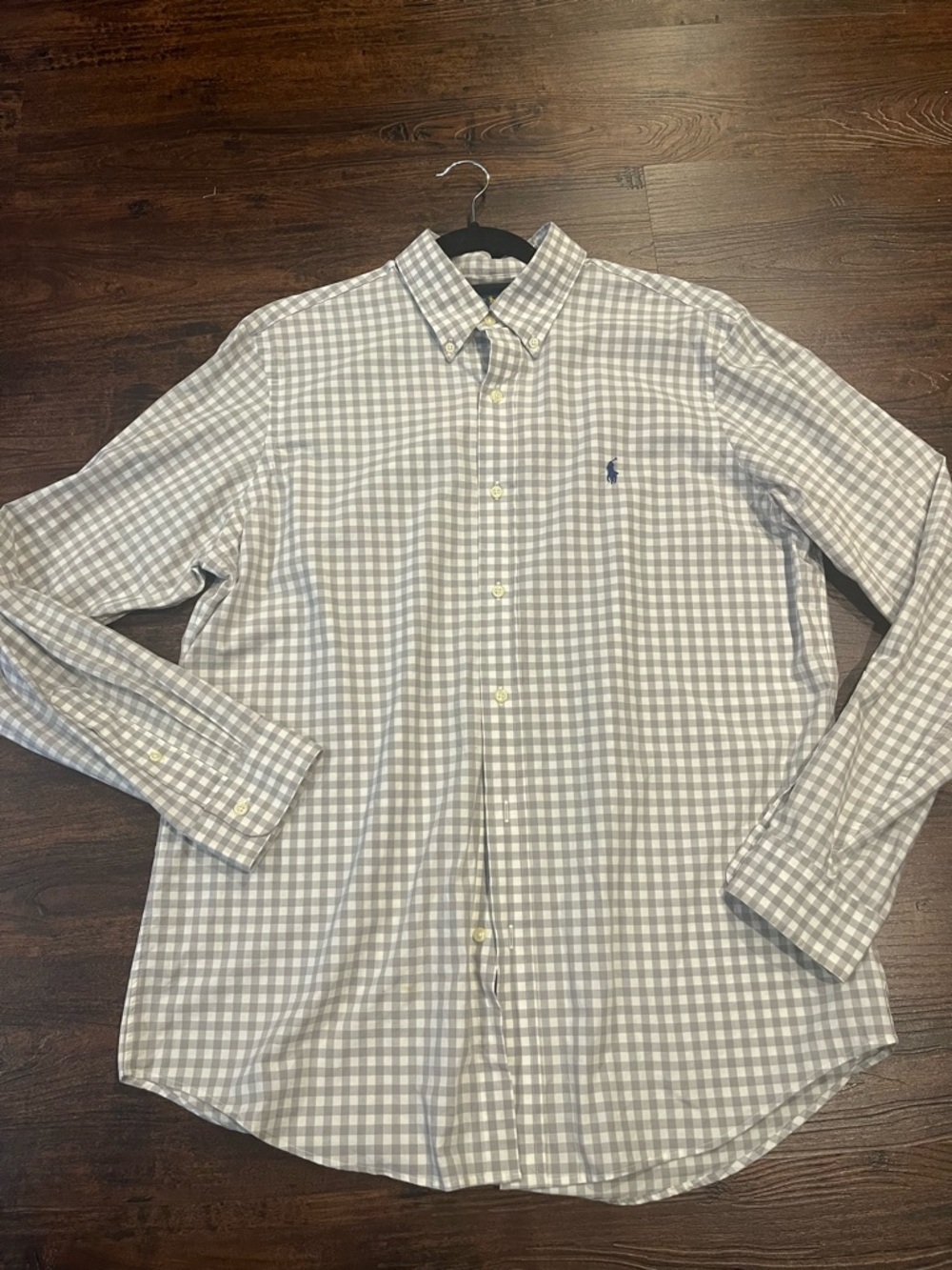 Polo by Ralph Lauren White and Gray Gingham Button-Down Shirt